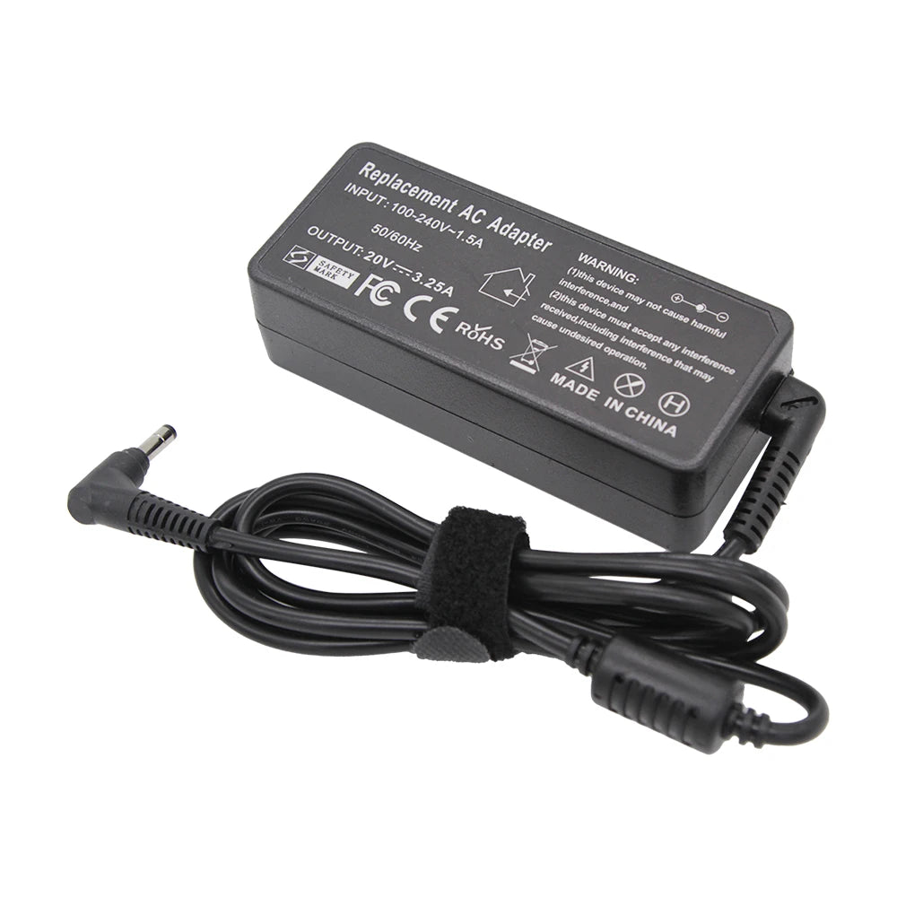 Lenovo Laptop Charger 20V 3.25A 65W — 4.0x1.7mm, IdeaPad, YOGA, Redmibook