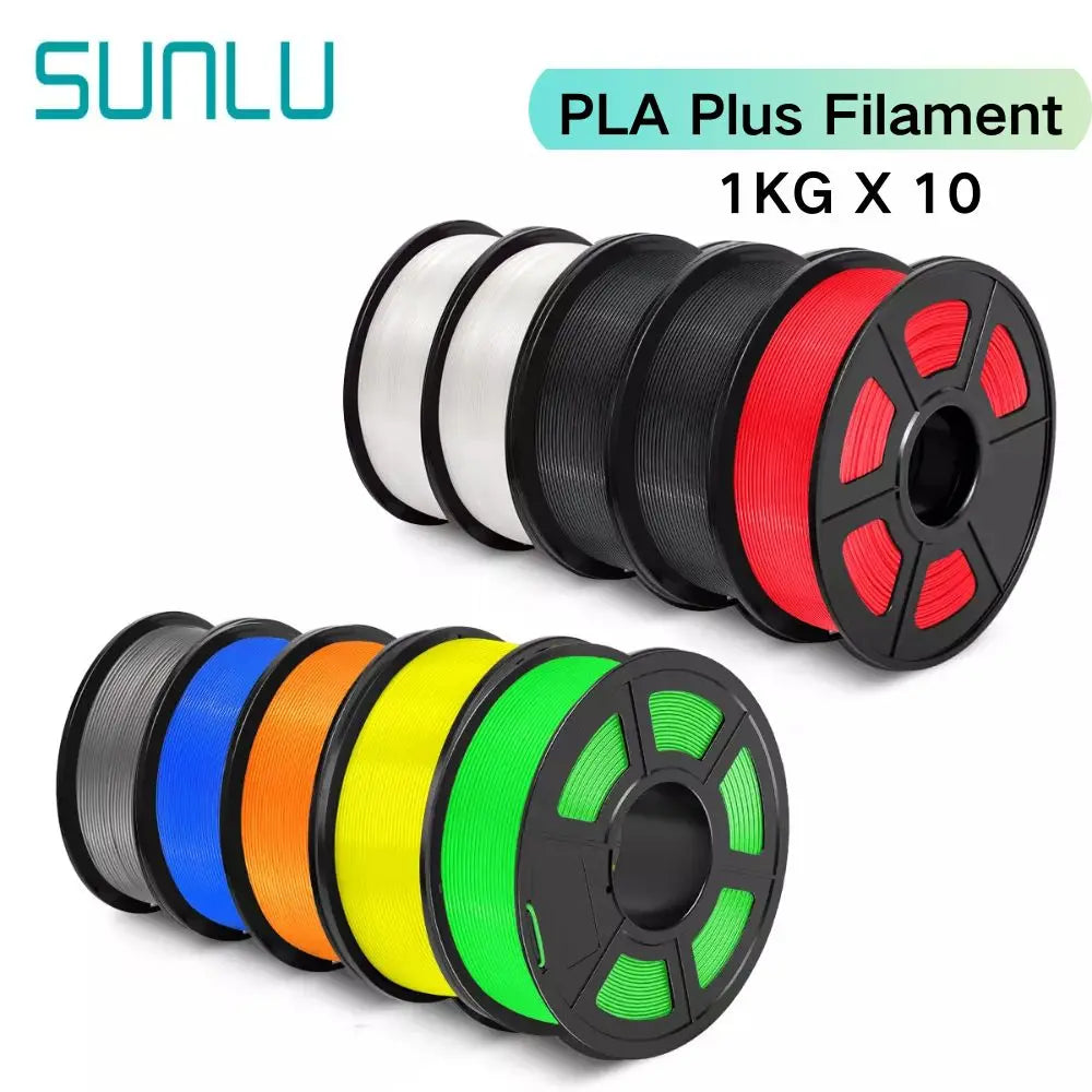 SUNLU 3D Printer Filament – 10 Rolls 1.75mm PLA / PETG / PLA+, 1KG Each, EU & US Warehouse