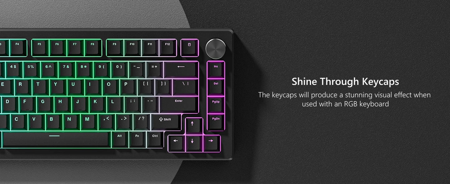 140-Key Cherry Profile Shine-Through RGB PBT Double Shot Keycaps for Cherry/Gateron MX Switches