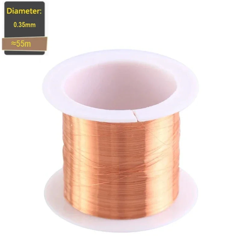 Enameled Copper Magnet Winding Wire 0.1–1.5mm – 50g Roll (1–3 Rolls)