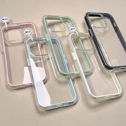Luxury Candy Color Clear Phone Case | Shockproof Acrylic Bumper for iPhone 17/16/15/14/13/12/11 Pro Max