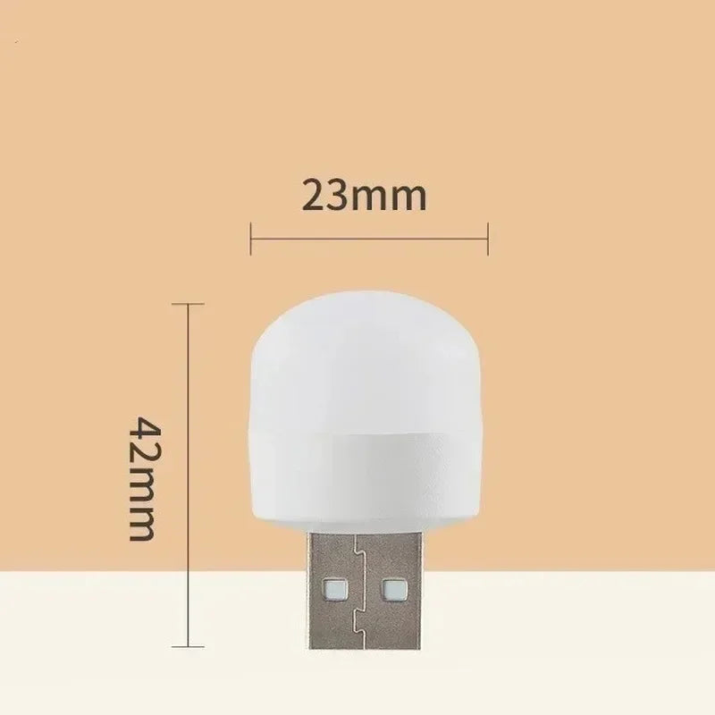 Mini USB Night Light | Warm White Eye Protection LED Book Reading Lamp for PC, Power Bank & Charging (1-20pcs)