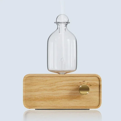 Professional Aromatherapy Nebulizer Diffuser — Wood & Glass, Waterless, 2600mAh Battery, Scent Machine