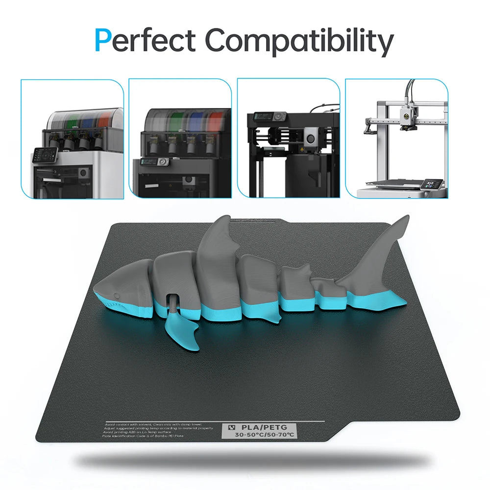 BIQU Panda CryoGrip Build Plate 256x256mm – Spring Steel, Textured, for Bambu Lab P1 & X1