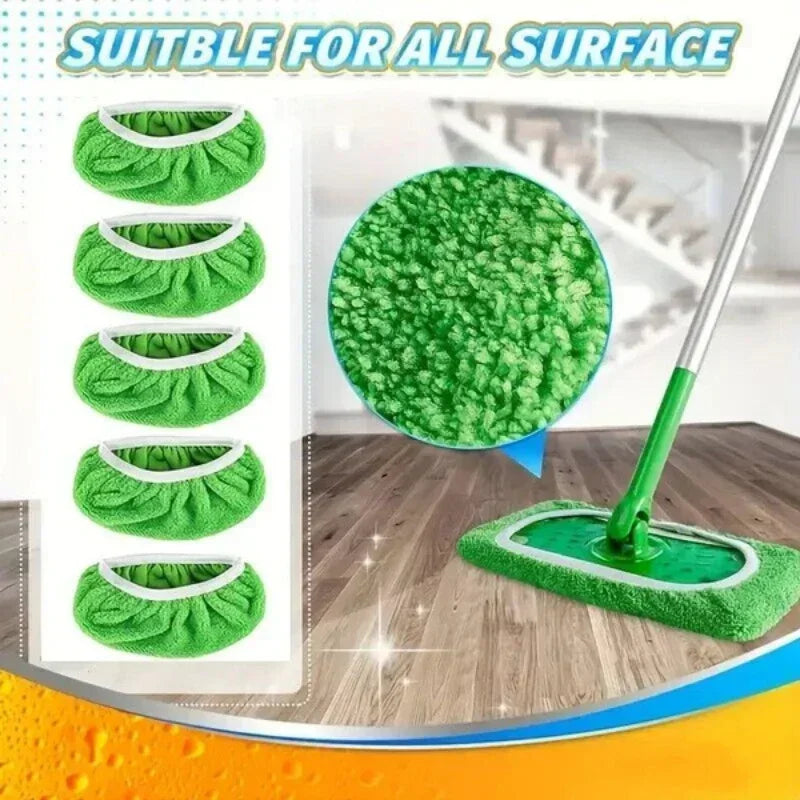 Washable Flat Mop Pads 6-Pack | Reusable Microfiber Mop Covers