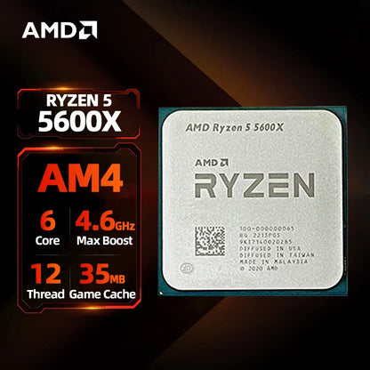 AMD Ryzen 5 5600X Desktop Processor – 6-Core, 4.6GHz, AM4, 65W, DDR4