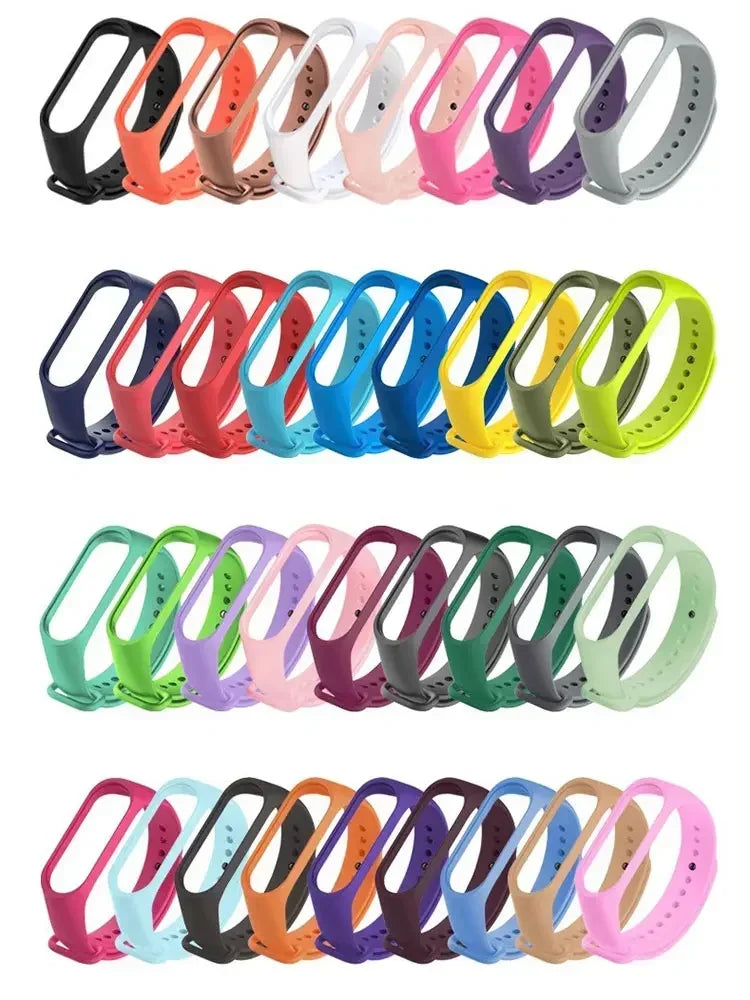 Silicone Watch Strap for Xiaomi Mi Band 3 4 5 6 7 | 24 Colors
