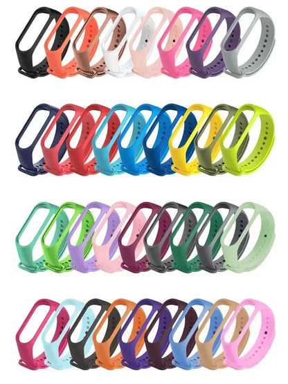 Silicone Watch Strap for Xiaomi Mi Band 3 4 5 6 7 | 24 Colors