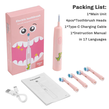 Sonic Electric Toothbrush – 5 Modes, 4 Replaceable Heads, Timer, Waterproof, Rechargeable Adult