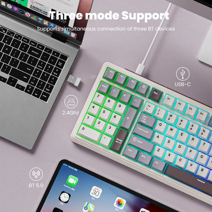 RK ROYAL KLUDGE L98 Left-Handed Mechanical Keyboard – 95%, Gasket, Tri-Mode, RGB, Hot-Swap