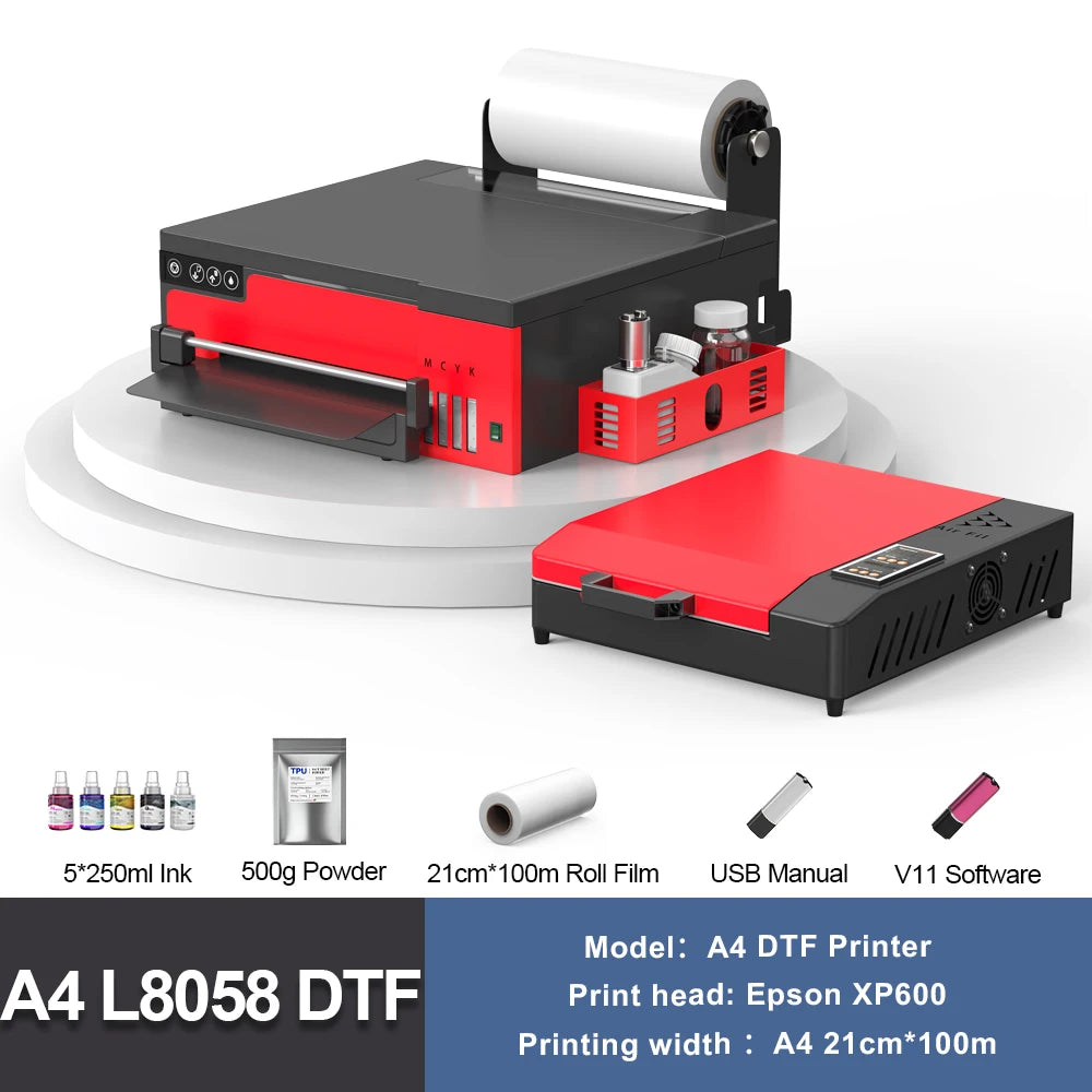 A4 DTF Printer with Epson XP600 Head & Roll Feeder