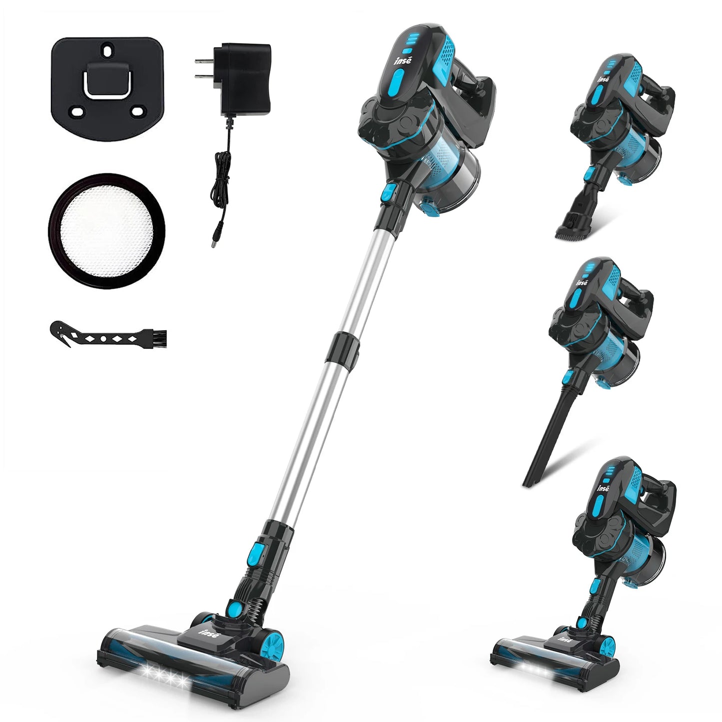 INSE Cordless Vacuum Cleaner 6-in-1 | 20KPa | 40 Min Runtime | Stick & Handheld