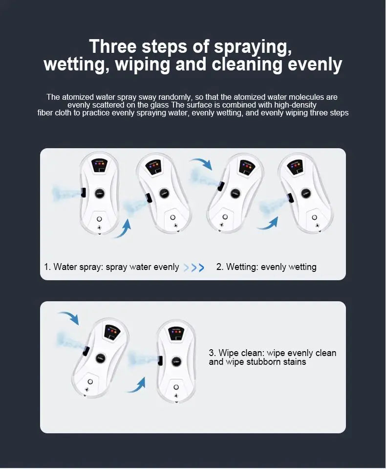 DIVEDEER Intelligent Window Cleaner Robot – Automatic Electric Window Washing Machine with EU Plug