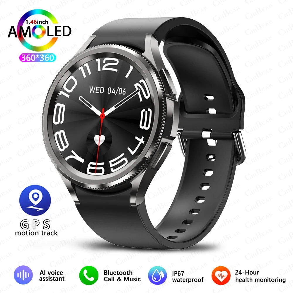 2025 Smart Watch 6 – AMOLED HD Screen, 100+ Sport Modes, IP68 Waterproof, Android & iOS