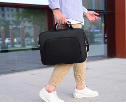 Waterproof Laptop Briefcase Bag – 15", 15.6", 17", Nylon, Dual Zipper, Shoulder Strap