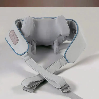 R.E.D. Shopping neck and shoulder massager providing deep tissue relief with adjustable straps and ergonomic design.