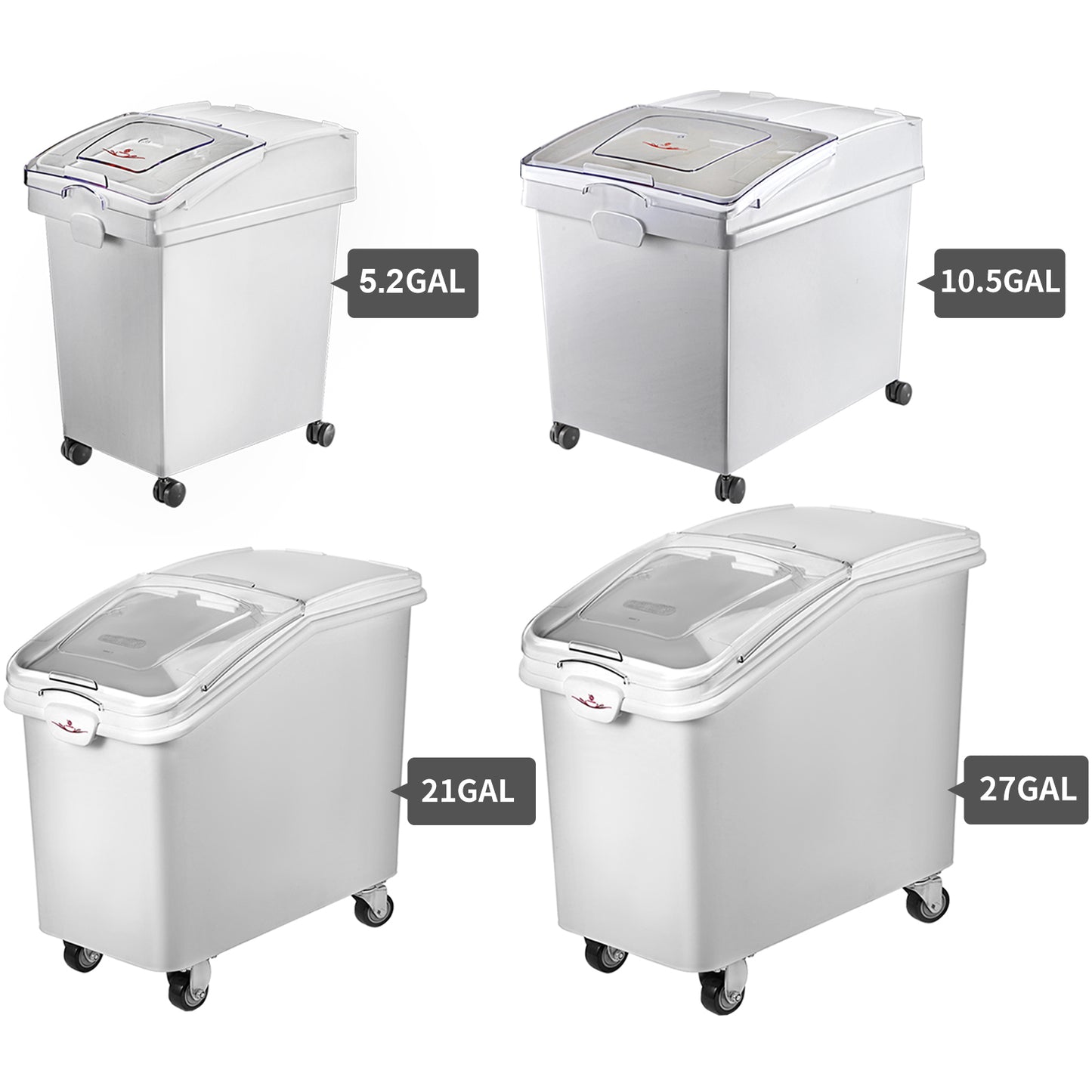 VEVOR 25L Dry Ingredient Storage Bin with Scoop & Casters – Dustproof, Commercial Kitchen