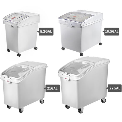 VEVOR 25L Dry Ingredient Storage Bin with Scoop & Casters – Dustproof, Commercial Kitchen
