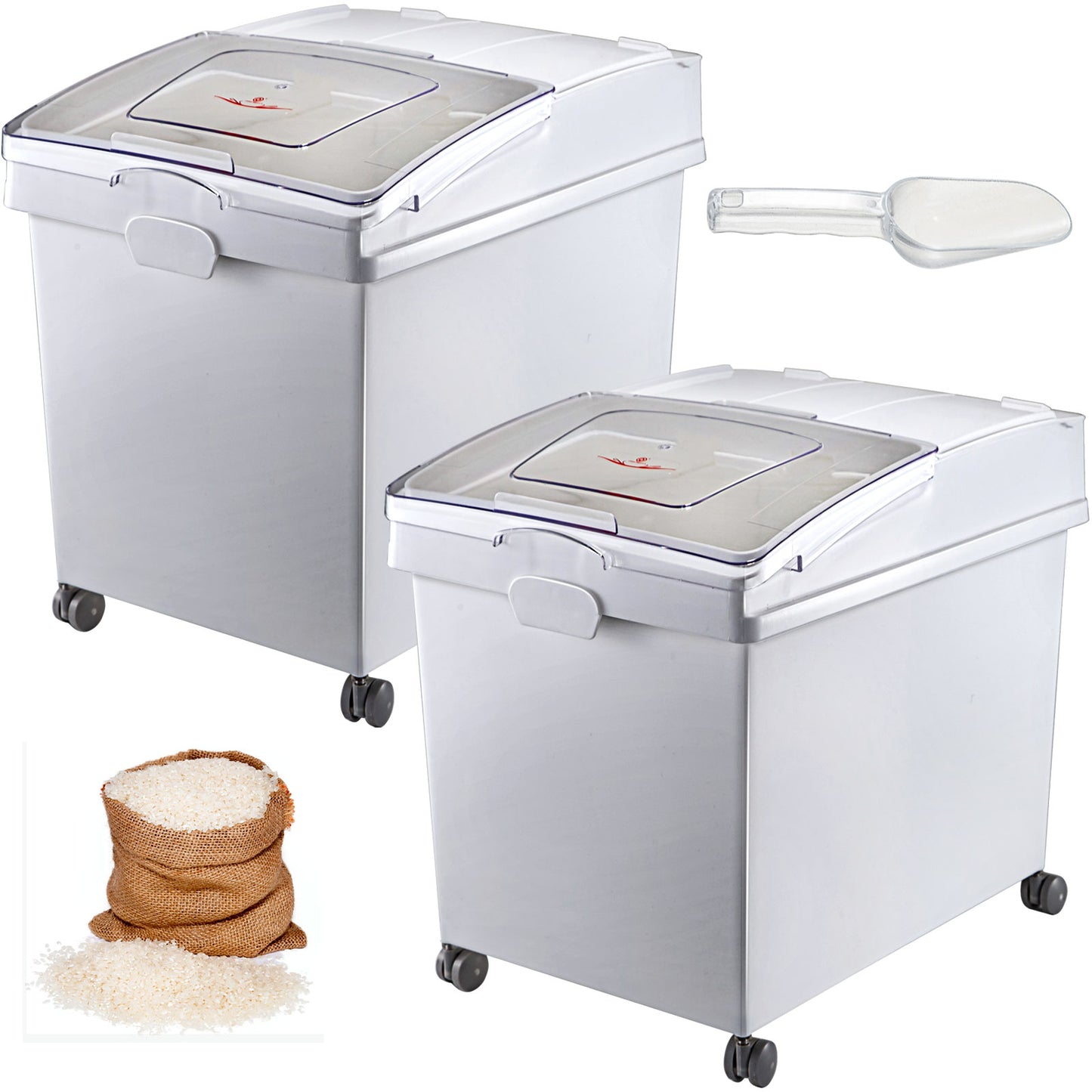 VEVOR 25L Dry Ingredient Storage Bin with Scoop & Casters – Dustproof, Commercial Kitchen