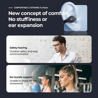 Wireless Bluetooth earphones with deep bass and clear sound from R.E.D. Shopping, shown in black with ergonomic earbuds and inline controls.