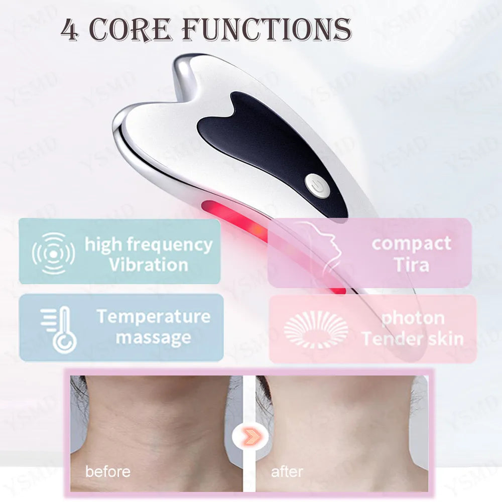 R.E.D. Shopping electric face massager with skin scraping tool for facial cleansing and relaxation in personal care.
