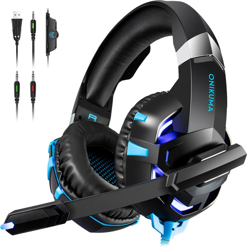 Red Shopping gaming headphones with over-ear design, built-in microphone, and immersive sound for gaming and communication.