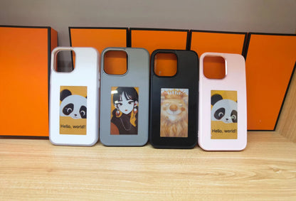 E-ink screen DIY phone case for iPhone with customizable display, compatible with mobile phone accessories from R.E.D. Shopping.