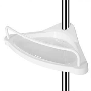 Stainless steel adjustable 4-tier shower caddy by R.E.D. Shopping, corner shelf for bath with height from 95 to 300cm.