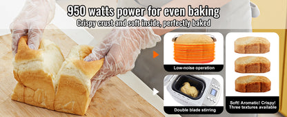 SucceBuy 15-in-1 Bread Maker 2/3 LB | Ceramic Pan, Gluten Free, Delay Timer