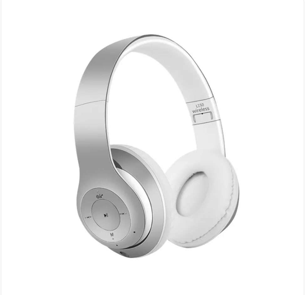 Foldable R.E.D. Shopping Bluetooth gaming headset with wireless headphones, adjustable ear cups, and SD card slot for audio playback.