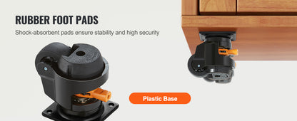 SucceBuy Leveling Caster Wheels – 4 Pcs Heavy Duty Swivel with Height Adjustment