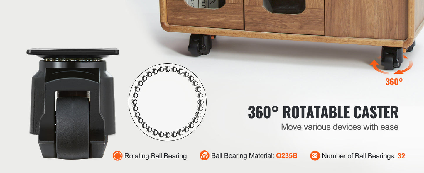 SucceBuy Leveling Caster Wheels – 4 Pcs Heavy Duty Swivel with Height Adjustment