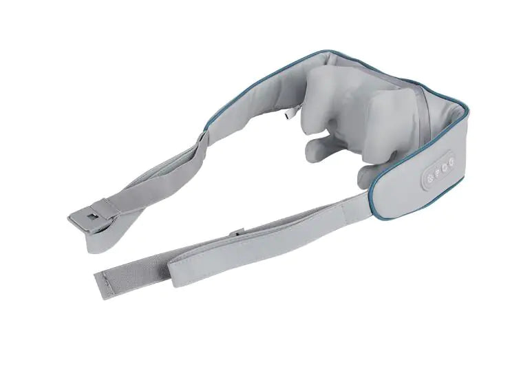 Black R.E.D. Shopping neck and shoulder massager with deep tissue relief, featuring adjustable straps and ergonomic design.