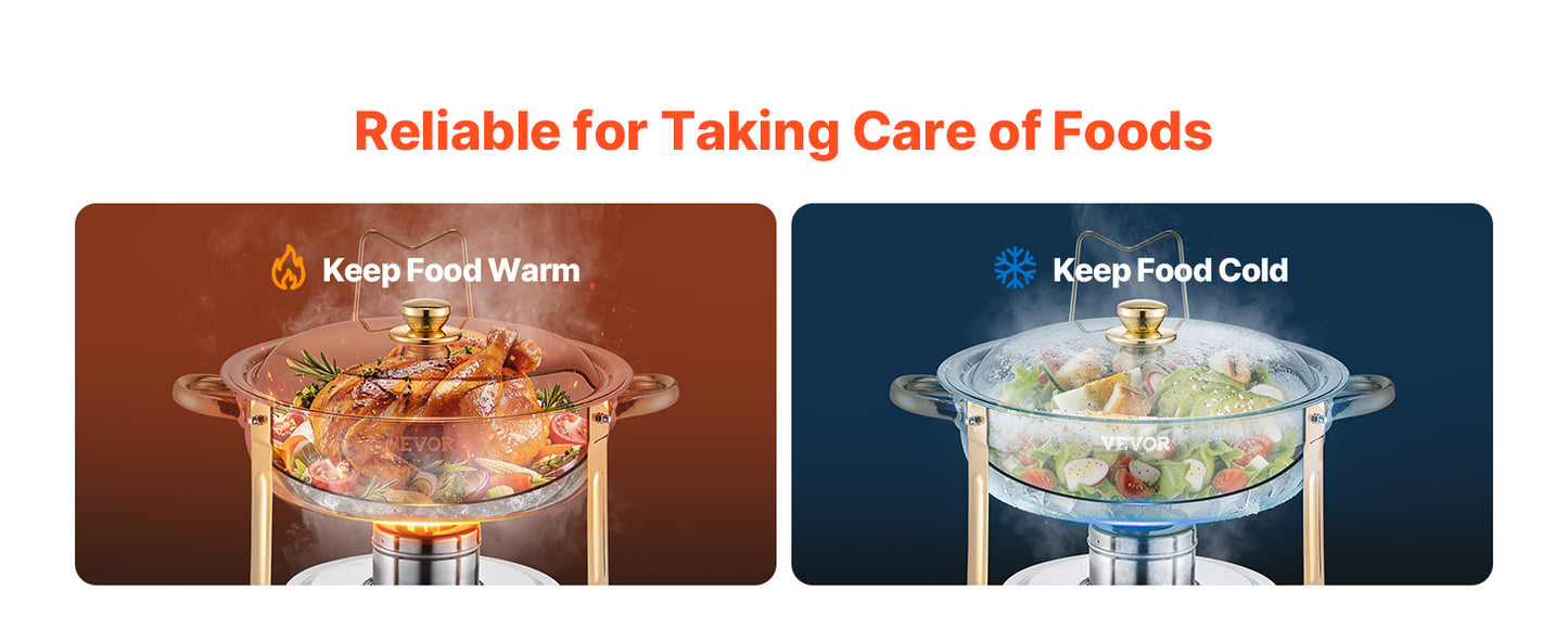 SucceBuy Chafing Dish Set 4-Pack | 9L Each | Stainless Steel | Buffet & Catering | EU
