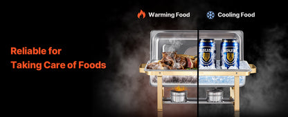 SucceBuy Chafing Dish Buffet Set | 2 or 4 Pack | Stainless Steel Half Size Pans | CE Certified | Catering Warmer