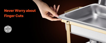 SucceBuy 8 Qt Chafing Dish Buffet Set 4-Pack – Stainless Steel, Full & Half Size Pans, Catering