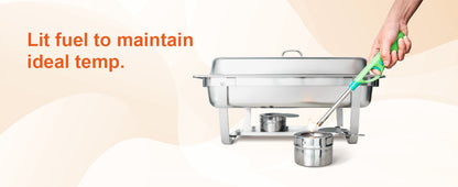 SucceBuy 8QT Rectangle Chafing Dish Set – 2/4/6 Pack Buffet Catering Warmer