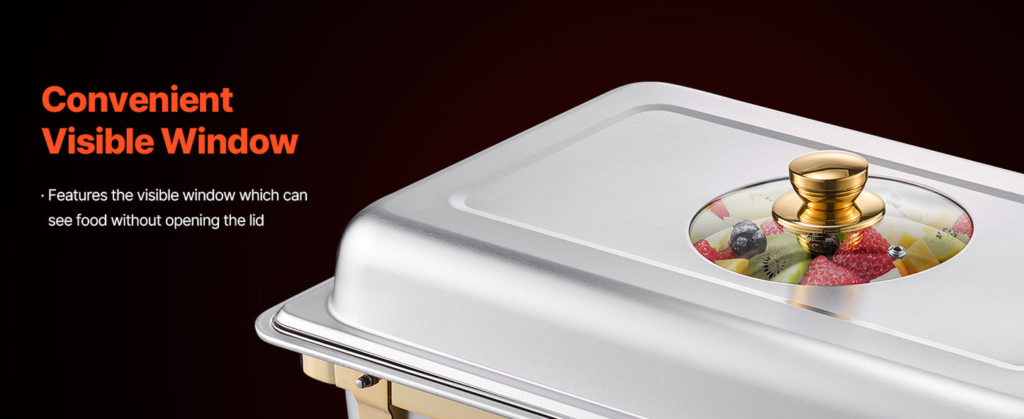 SucceBuy 2/4 Pack Chafing Dish Buffet Set – Stainless Steel, EU Warehouse