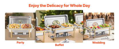 SucceBuy 2/4 Pack Chafing Dish Buffet Set – Stainless Steel, EU Warehouse