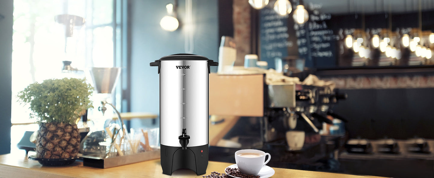 SucceBuy 50-Cup Commercial Coffee Urn – 1000W Stainless Steel Large Dispenser
