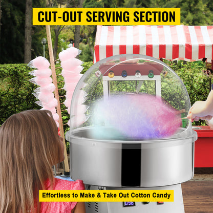 SucceBuy 21" Commercial Cotton Candy Machine Cover – Clear Bubble Shield Dome