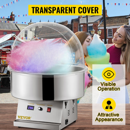 SucceBuy 21" Commercial Cotton Candy Machine Cover – Clear Bubble Shield Dome