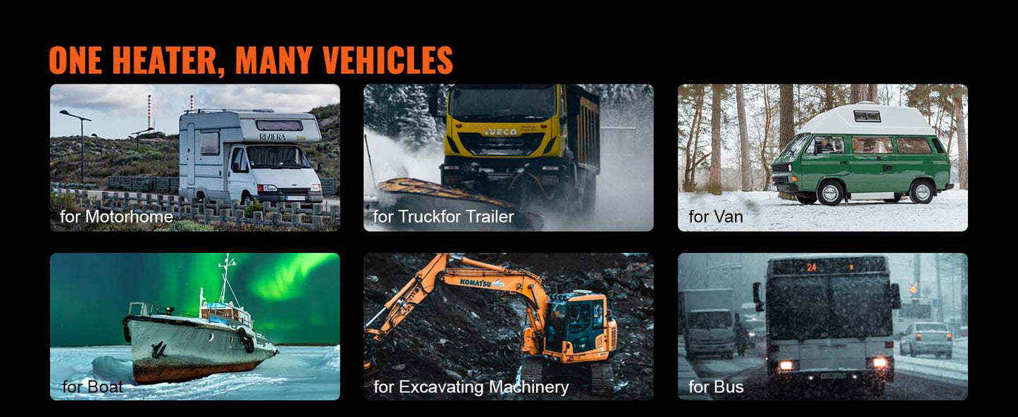 SucceBuy 8KW Diesel Air Heater | LCD Panel, Remote Control, Low Noise Parking Heater for Truck, Trailer & Boat