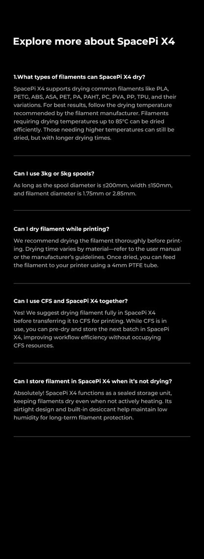 Creality Space Pi X4 Filament Dryer – Dual Chamber, Active Dehumidification