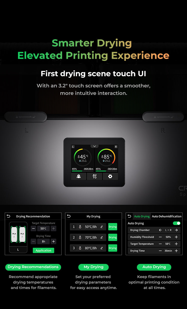 Creality Space Pi X4 Filament Dryer – Dual Chamber, Active Dehumidification