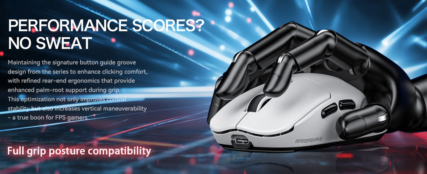 ATTACK SHARK × MAMBASNAKE M3 Superlight Gaming Mouse | 39g | PAW3395PRO | 40000 DPI | 200Hr Battery