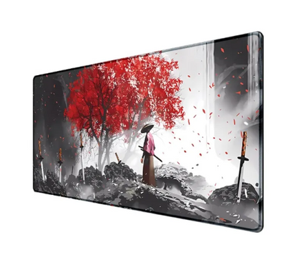 Large Samurai Edge Gaming Mouse Pad by R.E.D. Shopping, non-slip desk mat with detailed Samurai Edge design for gaming and computer use.