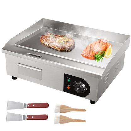 SucceBuy 21" Commercial Electric Teppanyaki Grill | Non-Stick Griddle | 220V