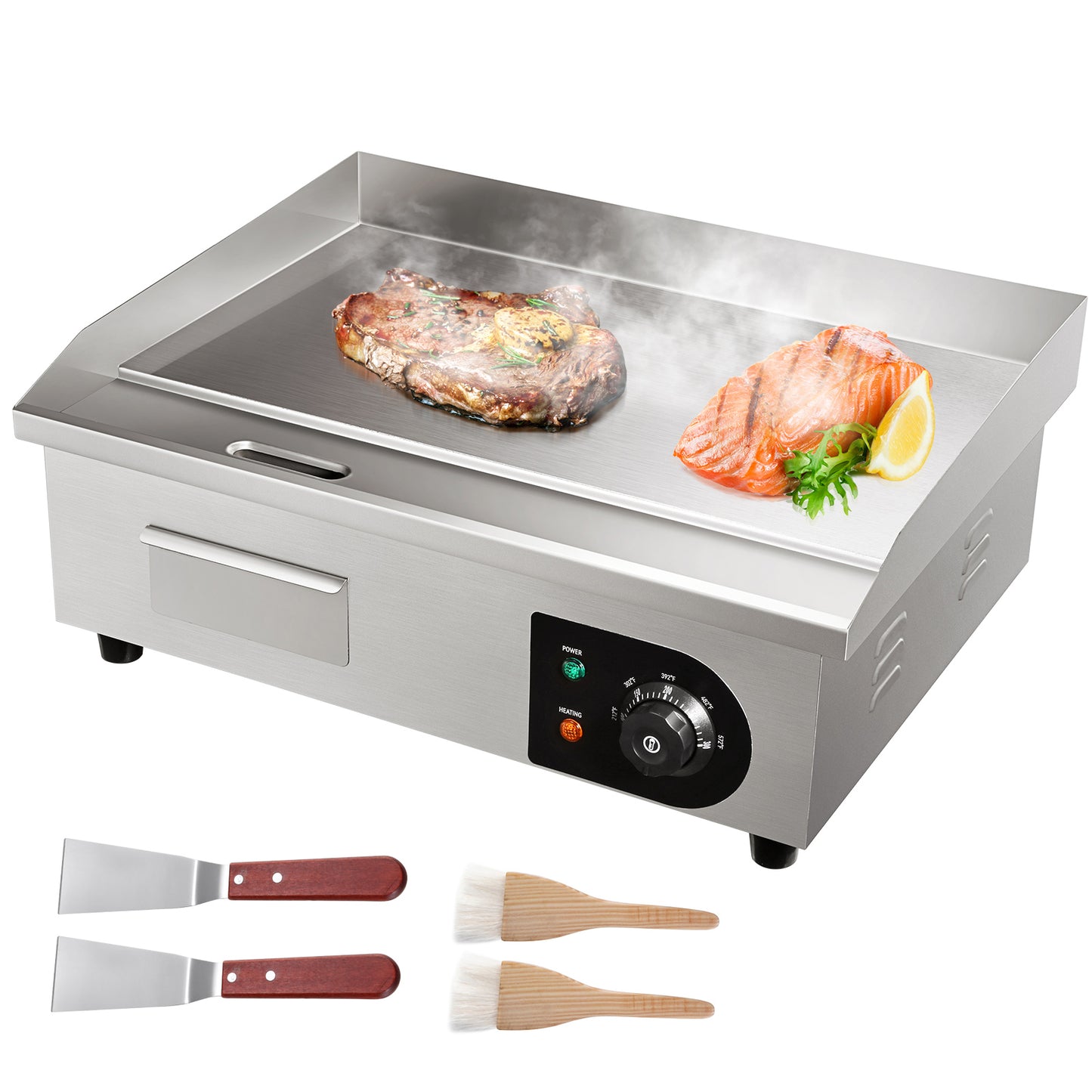 SucceBuy 21" Commercial Electric Griddle – Flat Pan Teppanyaki Grill