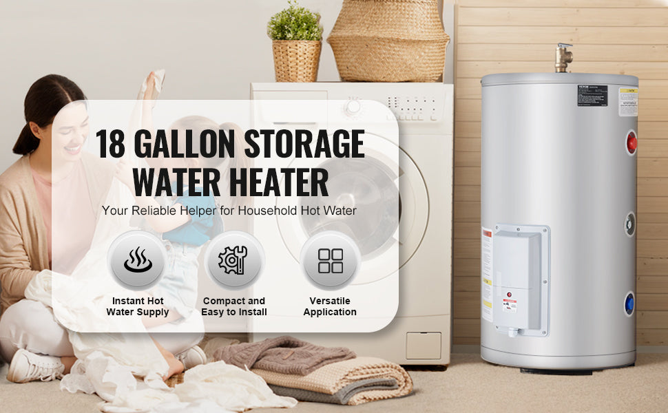SucceBuy Electric Water Heater 40/70L – LED Display & IPX4 Waterproof